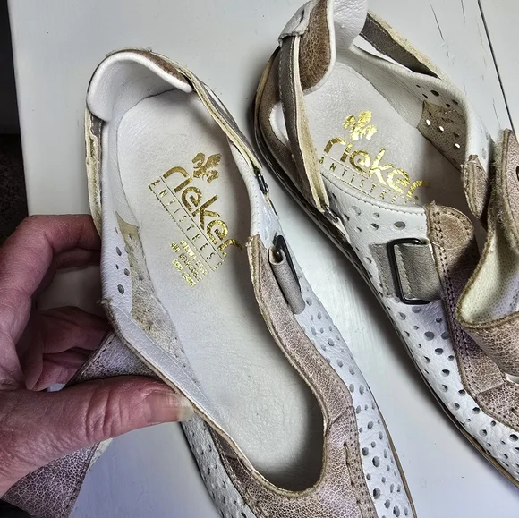 RIEKER Women's Celia Stone Beige Antistress Shoes Excellent condition Size 37 - Picture 10 of 12